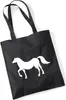 Huuraa Jutebeutel Pferd Silhouette 10 Liter Black Baumwolle Produktbild-Vorschau 1
