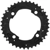 A black bicycle chainring is shown against a white background. Produktbild-Vorschau