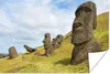 MuchoWow® Poster Moai-Statuen auf einem grünen Hang in Rapa Produktbild-Vorschau 1
