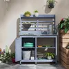 Outsunny Pflanztisch aus Holz, Gärtnertisch mit Schrank, Produktbild-Vorschau 7