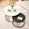 CLIPOP Couchtisch 2er Set Rund mit Marmoroptik, Produktbild-Vorschau 6