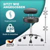 CASARIA® Rollhocker mit Lehne Höhenverstellbar 10cm Produktbild-Vorschau 4
