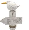 Möwe Moin auf Poller 33 cm Dekorative Holzmöwe Moin auf Produktbild-Vorschau 1