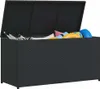 An open black storage box filled with various items like inflatable rings, pillows, and towels. Anteprima dell’immagine prodotto
