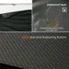 A collage of images showing details of a dog bed, including its waterproof layer and anti-skid bottom. Náhled obrázku produktu