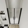 Duschspa Doppeltür 80x180cm Nischentür Schwarz Duschtür 6mm Produktbild-Vorschau 3