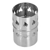 A silver metal cylindrical object with cutouts, likely a component of a heating device. Produktbild-Vorschau
