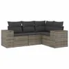 The Living Store 4-tlg. Garten-Sofagarnitur mit Kissen Grau Produktbild-Vorschau 3