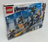 The image shows the packaging of a LEGO Marvel Super Heroes Captain America: Outrider-Attacke set. Podgląd zdjęcia produktu