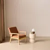 sweeek - Skandinavischer Sessel aus Holz und Cord - Braun Produktbild-Vorschau 2