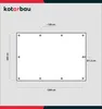 A diagram showing the dimensions and grommet placement of a tarp. Produktbild-Vorschau