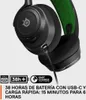 Close-up of a black and green gaming headset with a USB-C charging cable plugged in. Produktbild-Vorschau