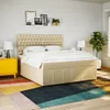 Boxspringbett mit Matratze Creme 180x200 cm Stoff Produktbild-Vorschau 3