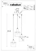 Instructional diagram for installing a Rabalux pendant light. Náhľad obrázku produktu