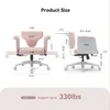 Product size chart for an office chair, showing dimensions and support capacity. Podgląd zdjęcia produktu