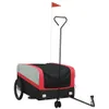 vidaXL Fahrradanhänger Schwarz und Rot 45 kg Eisen Produktbild-Vorschau 1
