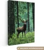 MuchoWow® - Leinwandbilder - Hirsche - Wald - Bäume - Tiere Produktbild-Vorschau 1