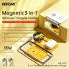 A marketing image showcasing a 3-in-1 wireless charging holder with various electronic devices. Voir les images du produit