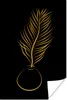 MuchoWow® Poster Topf - Pflanze - Linienkunst - Gold 40x60 Produktbild-Vorschau 1