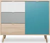 Kommode CUBA Sideboard Anrichte Sonoma Eiche weiß grau Produktbild-Vorschau 2