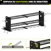 FABATO 3-Ebenen Werkzeug-Wandhalterung Schwarz mit 8 Produktbild-Vorschau 3