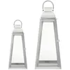 Laterne Chrom 2er Set 51 cm & 71 cm Metall Glas Windlicht Produktbild-Vorschau 6