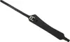 A black leather stirrup strap with a buckle and holes for adjustment, isolated on a white background. Produktbild-Vorschau