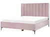 BELIANI Polsterbett Rosa Samtstoff Gesteppt mit Hohem Produktbild-Vorschau 5