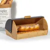 Theo Cleo Brotkasten Metall Holz, Brotbox Schwarz, Brot Produktbild-Vorschau 3
