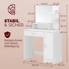 CASARIA® Schminktisch mit Spiegel Weiß mit Produktbild-Vorschau 6