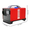 A red diesel heater with a black base and gray handle, shown from a three-quarter side view. Voir les images du produit