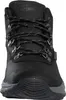 A close-up front view of a black hiking boot. Produktbild-Vorschau