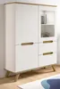 Highboard "Hygge" weiß und Eiche Vitrine skandinavisch 100 Produktbild-Vorschau 1