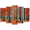 5-teiliges leinwandbild roter wald herbst natur 150x100 cm Produktbild-Vorschau 2