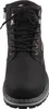 A close-up, front-facing view of a black boot. Voir les images du produit