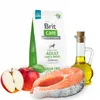 A bag of dog food with ingredients like salmon, apples, and oil. Náhled obrázku produktu