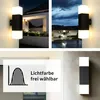 Wandlampe außen Aluminium H: 32,5 cm IP44 Schwarz Weiß E27 Produktbild-Vorschau 3