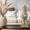 Buddha Statue mit Teelichthalter bronze 39cm Produktbild-Vorschau 2