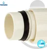 Close-up of a white pipe fitting with a black rubber seal. Produktbild-Vorschau