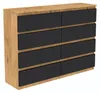 Commode LanceLot en chêne, noir, avec tiroirs, 120 cm, 8 Voir les images du produit 1