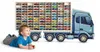 Modellauto-Regal für 80 Autos 1:64 – Wandregal & Setzkasten für Spielzeugautos, Lkw-Motiv, Blau, Birken-Sperrholz – im eingerichteten Kinderzimmer Produktbild-Vorschau