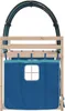 A bunk bed with blue curtains and a window. Podgląd zdjęcia produktu
