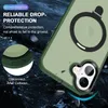 A close-up of a green phone case with a magnetic ring, set against a dark, watery background with debris. Náhled obrázku produktu