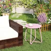 Beistelltisch Outdoor Balkontisch 43x43cm, Rosa Metall Produktbild-Vorschau 4