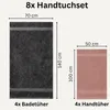 Komfortec 8er Handtuch Set aus 100% Baumwolle, 4 Badetücher Produktbild-Vorschau 3
