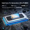 A close-up of a computer processor chip on a circuit board with text overlays describing its specifications. Produktbild-Vorschau