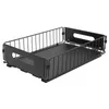 A black wire storage basket with a solid bottom and handles on the sides, shown on a white background. Náhled obrázku produktu