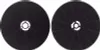 Two black circular filters are shown side-by-side against a white background. The filter on the left is a solid disc with a central opening and radial lines. The filter on the right has a more complex, gridded pattern with a central opening. Produktbild-Vorschau