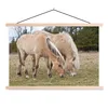 MuchoWow® Textilposter Zwei grasende Fjordpferde auf einer Produktbild-Vorschau 1