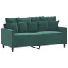 vidaXL 2-osobowa sofa ciemnozielona 140 cm aksamit Podgląd zdjęcia produktu 1